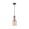 Luster na lanku TROPEA 1xE27/15W/230V crna/zadimljena crvena/bež