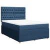 Vidaxl Box spring postelja z vzmetnico modra 140x190 cm blago