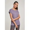 Womens T-shirt with extended shoulder dusty purple