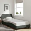 Okvir za krevet Dover tamno sivi 90x190 cm tkanina