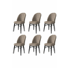 HANAH HOME Set 6 stolica Ritim Cappuccino Black