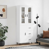 Greatstore Visoka omara bela 69,5x34x180 cm inženirski les