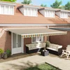 Skrovita tenda Zelena i žuta 500 × 300 cm Poliester i metal