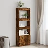 Visoka komoda Smoked Oak 63x33x180 cm od konstruiranog drva