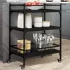 Kuhinjska kolica crna 65 x 40 x 86,5 cm od konstruiranog drva