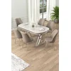 Hanah Home Set Trpezarijski sto i 6 stolica Lai, Bež-beli