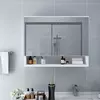 LED kupaonski ormarić s ogledalom bijeli 80 x 15 x 60 cm MDF