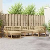 Set vanjskih sofa s jastukom 5 pcs Bijela i bež Poliester