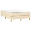 Vidaxl Box spring postelja z vzmetnico krem 120x190 cm blago