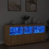 Komoda s LED svjetlima boja hrasta sonome 162 x 37 x 67 cm