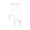 Dečiji luster na sajli SWEET 3xE27/15W/230V bela/ružičasta/leptir