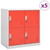 vidaXL omara s ključavnico 5 kosov siva in rdeča 90x45x92,5 cm jeklo
