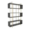 Hanah Home Bruti Anthracite Gold Polica za knjige 120x180x29.6cm, Crna