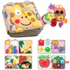 shumee Filcana knjiga z odstranljivimi elementi, 3D Montessori tabla, žirafa F30