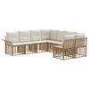 Set vanjskih sofa 8 pcs Prirodna i krema bijela Poliester