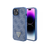 Guess Leather 4G Triangle Maska za telefon za iPhone 15, Plava