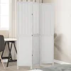 Sobna pregrada s 3 panela bijela od masivnog drva paulovnije