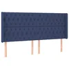Vidaxl Vzglavje z ušesi modro 203x16x118/128 cm blago