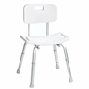 Stol z naslonjalom za kad in prho, (v) 340–520 mm, bel - Bela - 36 - Aluminij - Stojalo - Drugo - Ridder - 490x340x295 mm