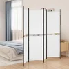 Sobna pregrada s 4 panela bijela 200 x 180 cm od tkanine