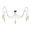 Luster na sajli TUBE 5xE27/15W/230V pauk crna/zlatna
