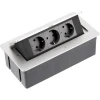 Pravokotna vtičnica 240x120 soft - 3xschuko - ALU