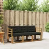 Set vanjskih sofa s jastukom 3 pcs Prirodna i crna