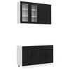 vidaXL Kuhinjska enota PORTO 4 pcs Črna Inženirski les