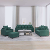 4-dijelni set sofa s jastucima tamnozeleni baršunasti