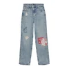 Tommy Jeans Kavbojke LAYLA mornarska/moder denim/rubin rdeča/off-bela
