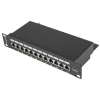 Lanberg PATCH PANEL 12PORT 1U 10 CAT.6 FTP ZAŠČITEN ČRN