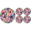 Bertoni Home Unisexs 1+4 Round Table Pads Set Flora