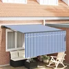 Skrovita tenda Plava i bijela 300 x 250 cm Poliester i aluminij