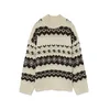VERO MODA Pulover VMAMPLE ecru/čokolada/antracit