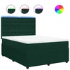 Vidaxl Box spring postelja z vzmetnico temno zelen 140x190 cm žamet