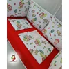 Bubamara037 Set posteljine za krevetac sa ogradicom od jastuka Crvenkapa i vuk, Crveni