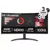LG monitor 34WR50QK-B.AEU 34/VA,21:9,zakrivljen/3440x1440/100Hz/5ms GtG/HDMIx2,DP/crna