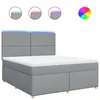 Vidaxl Box spring postelja z vzmetnico svetlo siva 180x200 cm blago