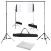 Komplet za fotografski studio s softbox svetilkami in ozadjem