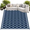 shumee Vodoodporna zunanja preproga za teraso 160x230 CM temno modra [DYWAN18]