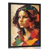 Plakat profil ženske v patchwork dizajnu - 20x30 black