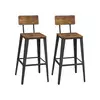 Songmics Set barskih stolov 2 kosa 454x454x1022 cm rjava črna