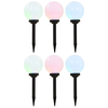 Den Zunanje solarne svetilke 6 kosov LED okrogle 20 cm RGB