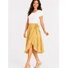 Sophia Pirrera Krilo Batik Print Wrap Midi Skirt gorčica
