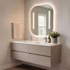 Skye Decor Set kupatilskog ormarića sa umivaonikom i ogledalom, 2 dela, Sivi