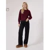 Sinsay - Velur pantalone wide leg kroja - crno
