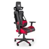 Halmar Ergonomski pisarniški stol NITRO, črno-rdeč, eko usnje/tekstil, nastavljivi nasloni