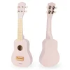 Mamabrum Lesena Otroška Kitara Ukulele Rožnate Barve s 4 Strunami - Glasbena Igrača, Razvoj Ritma in Sluha, Višina 52 cm