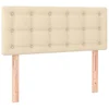 Vidaxl Posteljno vzglavje krem 80x5x78/88 cm blago