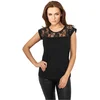 Womens T-shirt Top Laces black